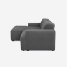 Canapé 3 places avec méridienne gauche design en tissu Seginus Remises