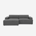 Canapé 3 places avec méridienne gauche design en tissu Seginus Vente