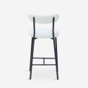 Tabouret moderne de cuisine avec dossier en bouclé blanc Opos Catalogue