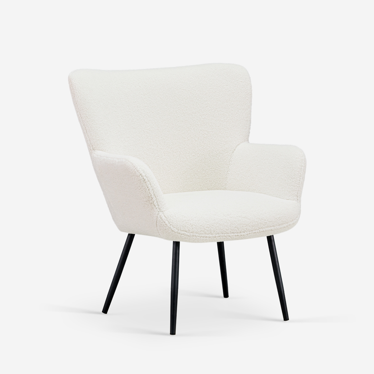 Fauteuil de salon moderne en tissu bouclé blanc Womb Promotion Fauteuil de salon moderne en tissu bouclé blanc Womb Promotion