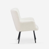 Moderne witte bouclé stoffen fauteuil Womb Korting