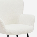 Moderne witte bouclé stoffen fauteuil Womb Voorraad
