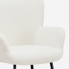 Fauteuil de salon moderne en tissu bouclé blanc Womb Choix