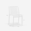 Chaise de jardin extérieur moderne en polypropylène blanc noir Sawas 