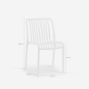 Chaise de jardin extérieur moderne en polypropylène blanc noir Sawas 