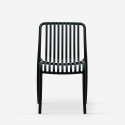 Chaise de jardin extérieur moderne en polypropylène blanc noir Sawas Offre