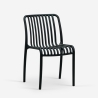 Chaise de jardin extérieur moderne en polypropylène blanc noir Sawas Remises