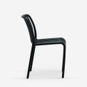 Chaise de jardin extérieur moderne en polypropylène blanc noir Sawas Réductions