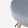 Tabouret de bar et cuisine en velours avec dossier pieds dorés Kraven Dimensions