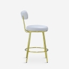 Tabouret de bar et cuisine en velours avec dossier pieds dorés Kraven Choix