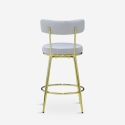 Tabouret de bar et cuisine en velours avec dossier pieds dorés Kraven Caractéristiques