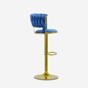 Tabouret réglable en métal doré et velours tressé Macaron Prix