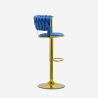 Tabouret réglable en métal doré et velours tressé Macaron Prix