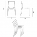 Vierkante salontafel wit 70x70 cm met stalen onderstel en 2 transparante stoelen Femme Fatale Demon 