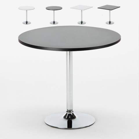 Table de bar noire ou blanche ronde et carré noir 70x70 Bistrot