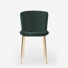 Stoffen design stoel met gouden poten Virin 
