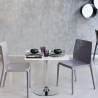 Table de bar cuisine et salon intérieur pied en acier 70x70 Bistrot 