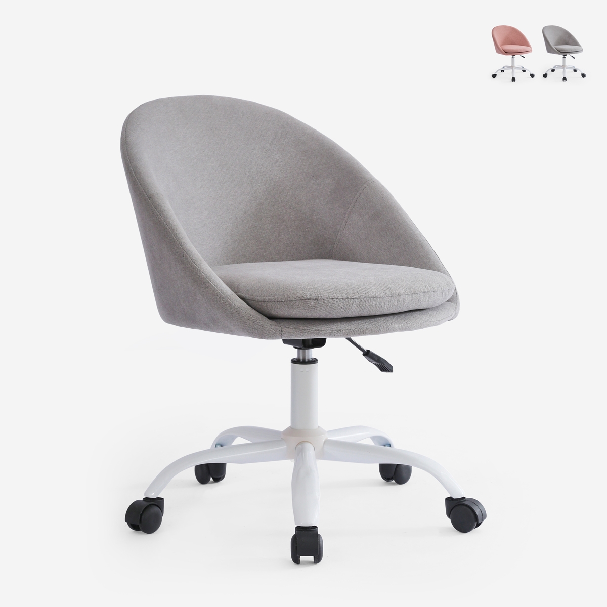 Chaise de bureau pivotante en tissu réglable en hauteur Mikro Promotion Chaise de bureau pivotante en tissu réglable en hauteur Mikro Promotion