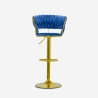 Tabouret réglable en métal doré et velours tressé Macaron Caractéristiques