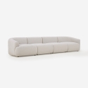 Modulair design bankstel met 4 zitplaatsen in stof Yuna-4 Aanbod