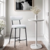 Tabouret moderne de cuisine avec dossier en bouclé blanc Opos Vente