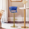 Tabouret réglable en métal doré et velours tressé Macaron Réductions