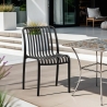 Chaise de jardin extérieur moderne en polypropylène blanc noir Sawas Vente
