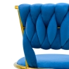 Tabouret réglable en métal doré et velours tressé Macaron 