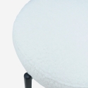Tabouret moderne de cuisine avec dossier en bouclé blanc Opos Choix