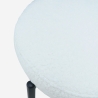 Tabouret moderne de cuisine avec dossier en bouclé blanc Opos Choix