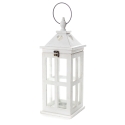 Lanterne décorative porte-bougie blanche en bois et verre Cork Promotion