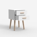 Houten nachtkastje in Scandinavische stijl in wit of zwart Corallo Kortingen