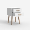 Houten nachtkastje in Scandinavische stijl in wit of zwart Corallo Kortingen