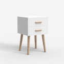 Houten nachtkastje in Scandinavische stijl in wit of zwart Corallo Catalogus