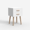 Houten nachtkastje in Scandinavische stijl in wit of zwart Corallo Catalogus