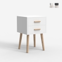 Houten nachtkastje in Scandinavische stijl in wit of zwart Corallo Aanbieding