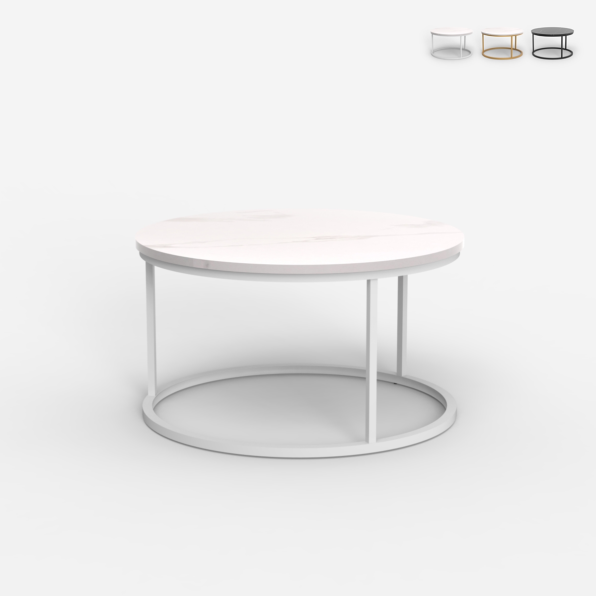 Table basse de salon rond 80cm effet marbre contemporain Ossidiana Promotion Table basse de salon rond 80cm effet marbre contemporain Ossidiana Promotion