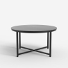 Table basse salon rond 80cm avec plateau effet marbre Granato Modèle