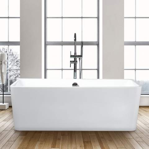 Vrijstaande rechthoekige badkuip in moderne design Icaria Aanbieding