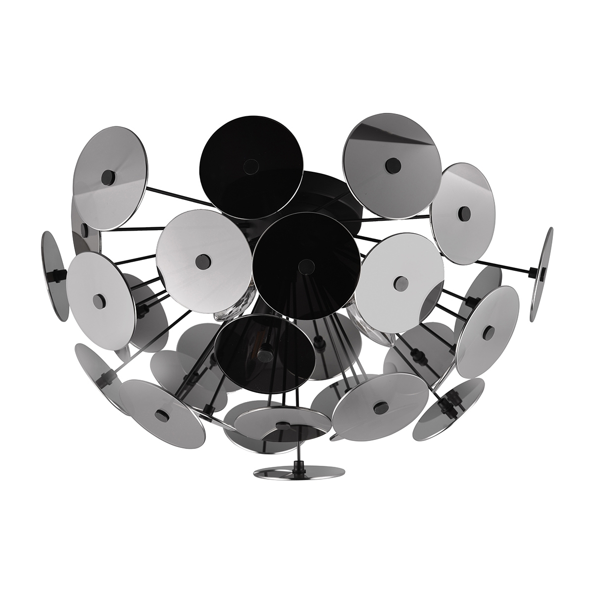 Plafonnier design moderne en métal noir effet chromé Lunar Promotion