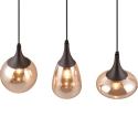 Suspension îlot cuisine 3 lumières en verre ambre Tepuk Vente
