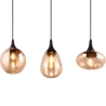 Suspension îlot cuisine 3 lumières en verre ambre Tepuk Remises