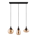 Suspension îlot cuisine 3 lumières en verre ambre Tepuk Catalogue