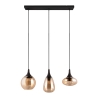 Suspension îlot cuisine 3 lumières en verre ambre Tepuk Catalogue