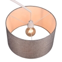 Lampadaire arc en métal blanc avec abat-jour en tissu gris Drask Offre