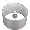 Lampadaire arc en métal blanc avec abat-jour en tissu gris Drask Remises