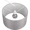 Lampadaire arc en métal blanc avec abat-jour en tissu gris Drask Remises