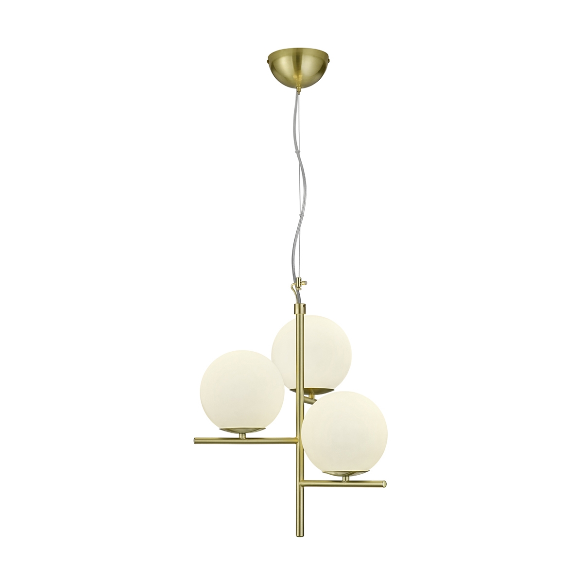 Suspension avec 3 abat-jour sphériques en verre blanc Lumat Promotion Suspension avec 3 abat-jour sphériques en verre blanc Lumat Promotion