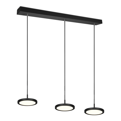 Lampada a sospensione LED nera moderna con 3 luci dimmerabile Pular Aanbieding