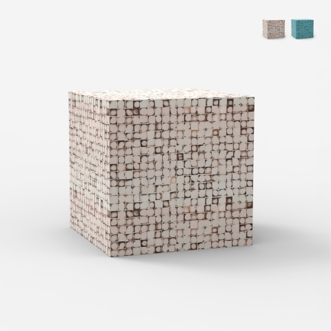 Table basse carrée de salon contemporain en bois marqueté Manju Promotion